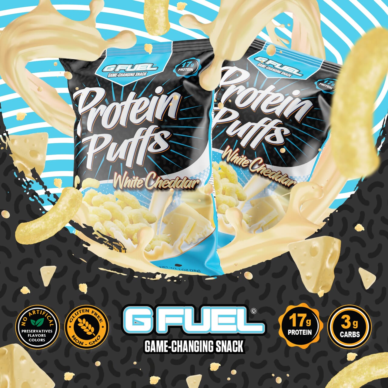 G FUEL White Cheddar Protein Puffs