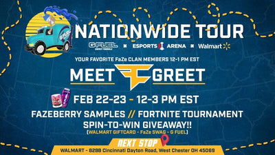 Join G FUEL And FaZe Bloo and Orba at Walmart Esports Arena in West Chester, Ohio from February 22-23