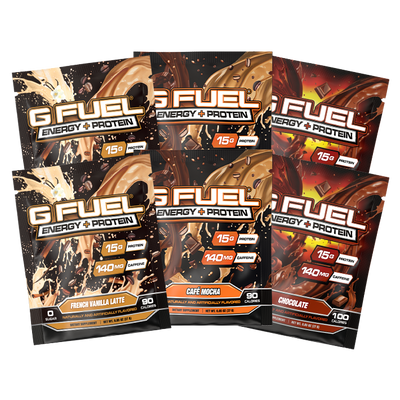 G FUEL| G FUEL Energy + Protein Starter Kit Starter Kit TRY ALL 3! I'll Skip the Shaker SK00106